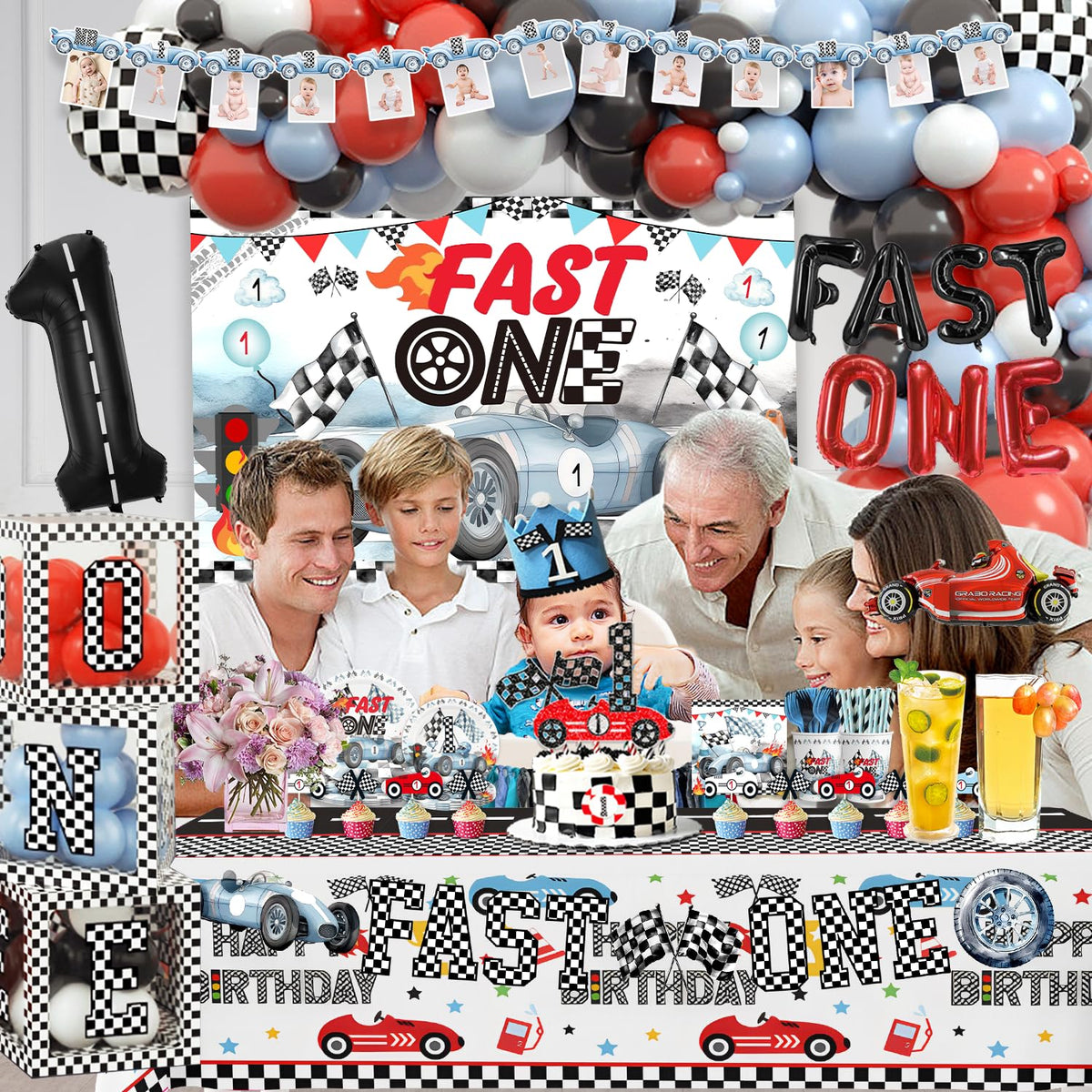 BEOXAGAR Fast One foil number 1 balloon stands out in photos.