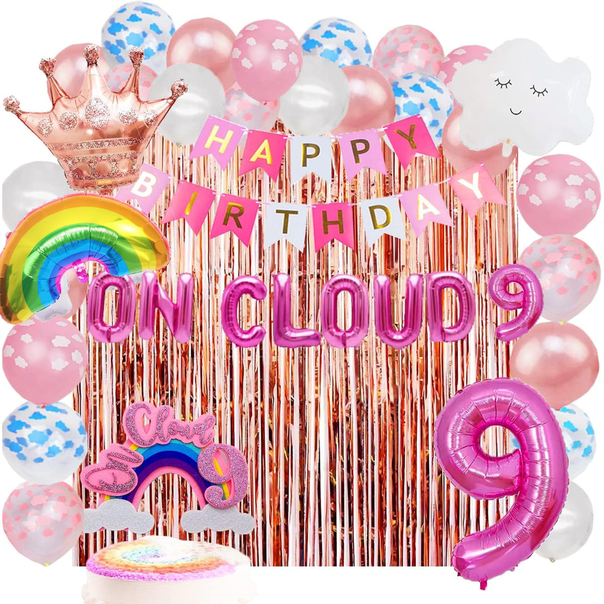 Beoxagar pink letter balloon oncloud9 adds a bright birthday banner focal point.