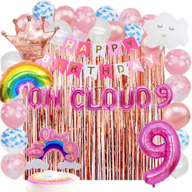 Beoxagar pink letter balloon oncloud9 adds a bright birthday banner focal point.