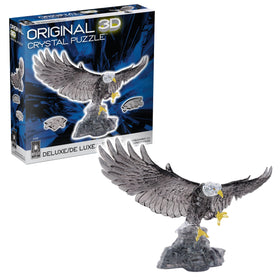 BePuzzled Eagle Deluxe completed 3D Crystal Puzzle displayed on a shelf to inspire conversation.