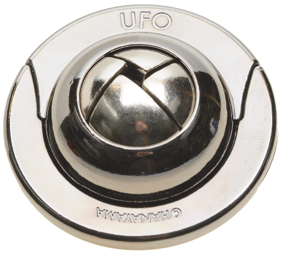 UFO Hanayama puzzle fits neatly on a desk for mindful sessions