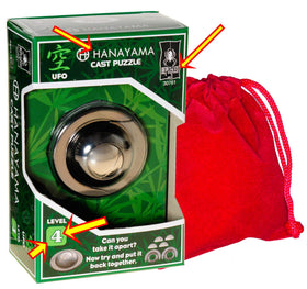 Compact UFO Hanayama puzzle at 2 inch diameter for desk play and focus