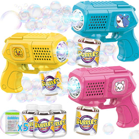 Beria Bubble Guns blue emit vibrant bubbles for outdoor fun.