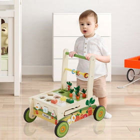 Beright wooden wheels with rubber ensure smooth motion on floors