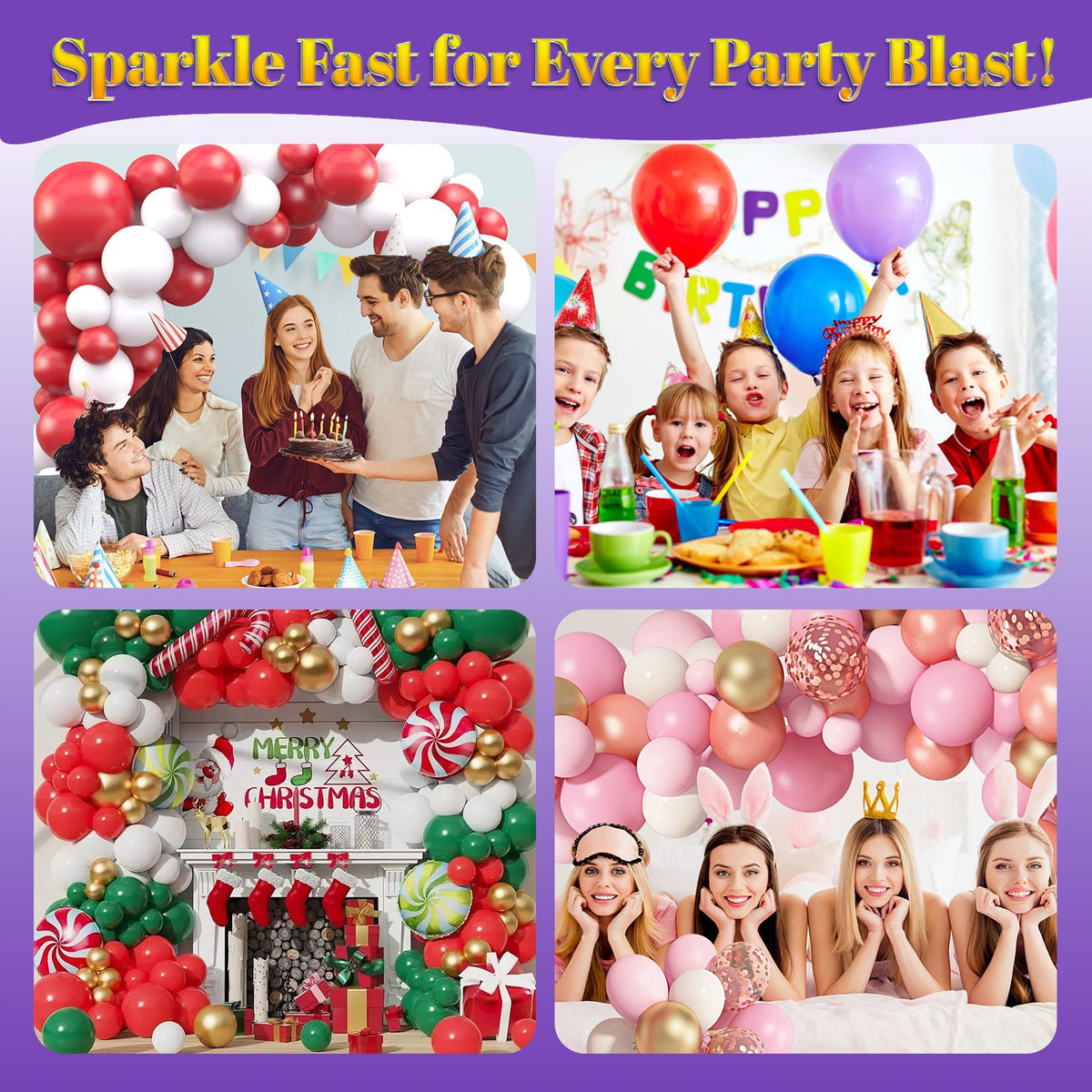 Indoor balloon décor enhanced by BERIOVE Shine for lasting luster.