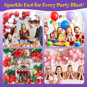 Indoor balloon décor enhanced by BERIOVE Shine for lasting luster.