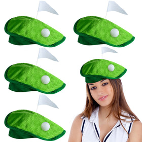 Berlune funny golfer beret with green lawn top for festive party costumes.
