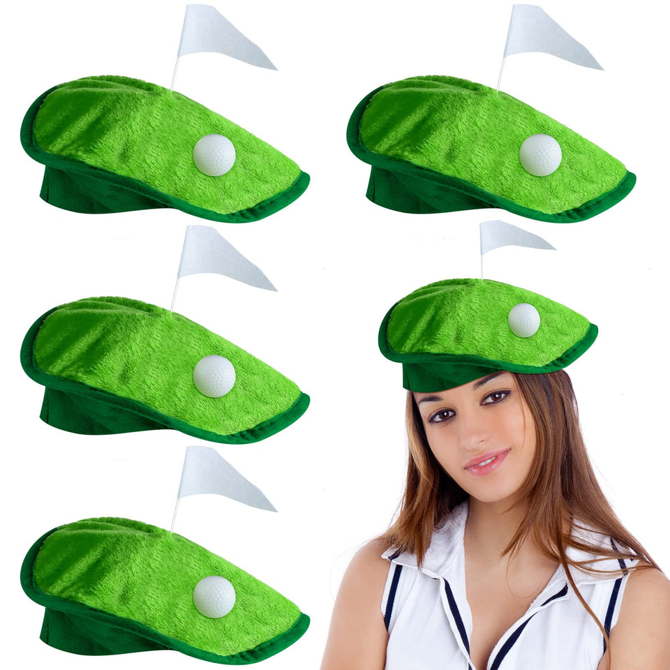 Berlune funny golfer beret with green lawn top for festive party costumes.