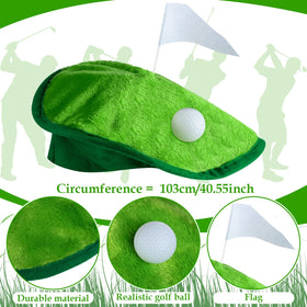 Berlune golf hat beret featuring white golf ball and flag for playful events.