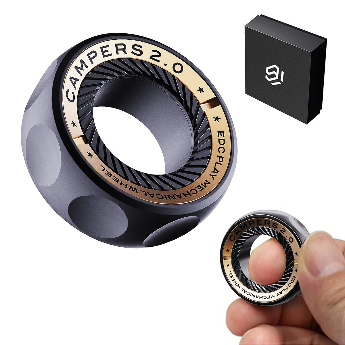 Berotok magnetic fidget ring closeup showing durable stainless steel finish