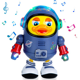 Berry President Electric Space Duck dances with lights to engage toddlers.