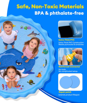 Splash pad folded compactly for storage with BerrysParadise.