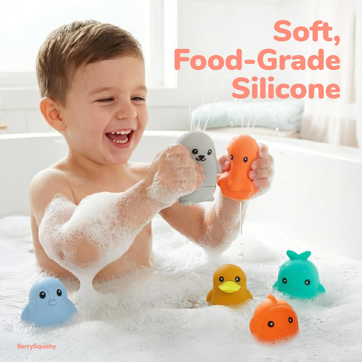 BerrySquishy Ocean Friends octopus toy supports sensory exploration during baths