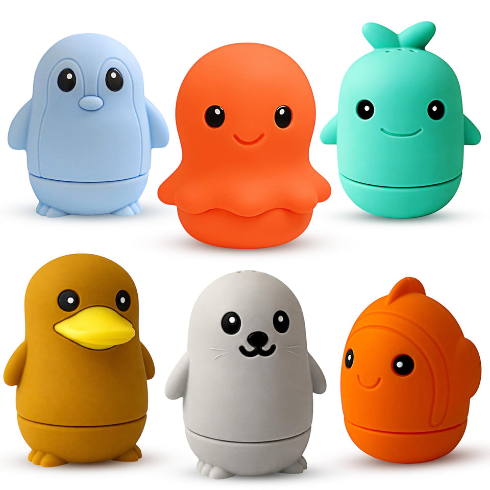BerrySquishy Ocean Friends penguin toy for imaginative bath play