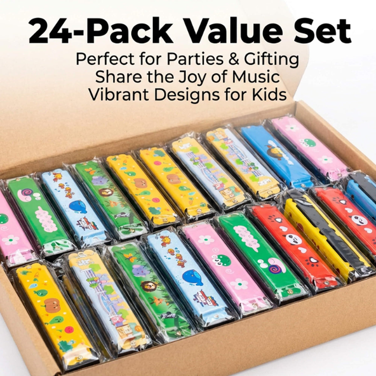 Bertork harmonicas made from safe ABS and metal, smooth edges for kids.