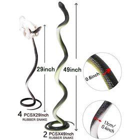 Beselley 49-inch large black rubber snake, second view, for outdoor prank appeal.