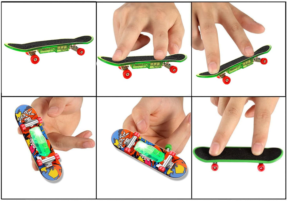Beselley LED finger skateboard enhances engaging after-dark play sessions