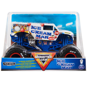 Beseloa Monster Jam 1:24 ice cream man truck side view highlighting detailed graphics and build