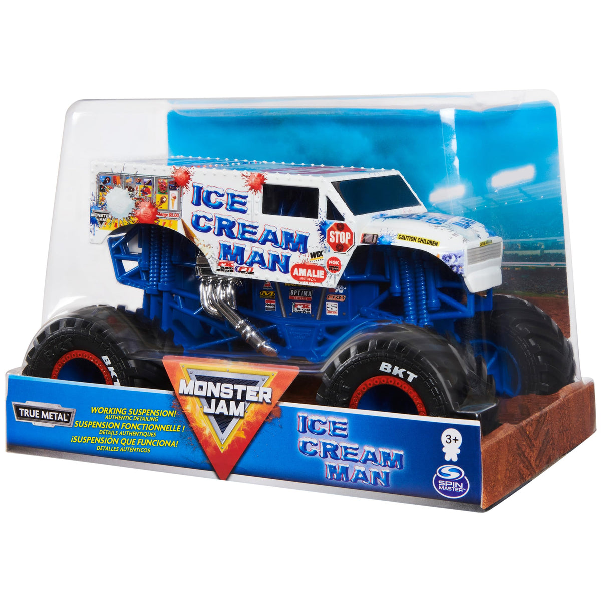 Beseloa Monster Jam 1:24 ice cream man truck suspension close-up for realism