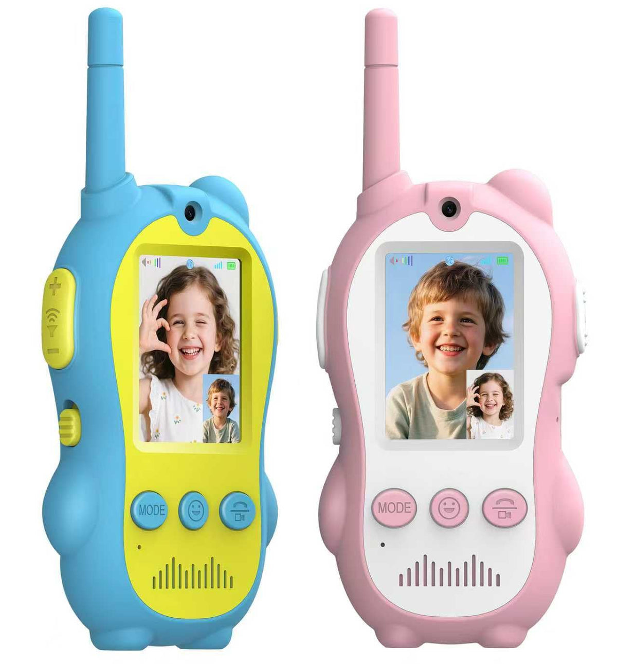 Beslike video walkie talkies for kids, front view, ideal for outdoor adventures.