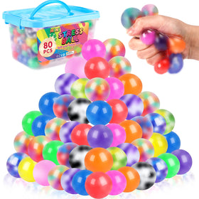 BESNEL 80-pack stress balls in vibrant colors for a satisfying squeeze.