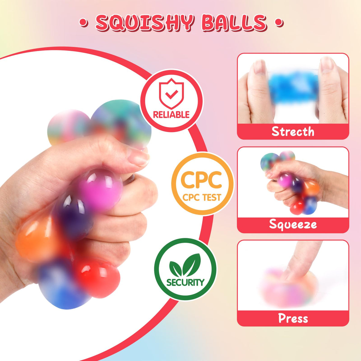 BESNEL safe non-toxic material ensures durable BPA-free stress relief.