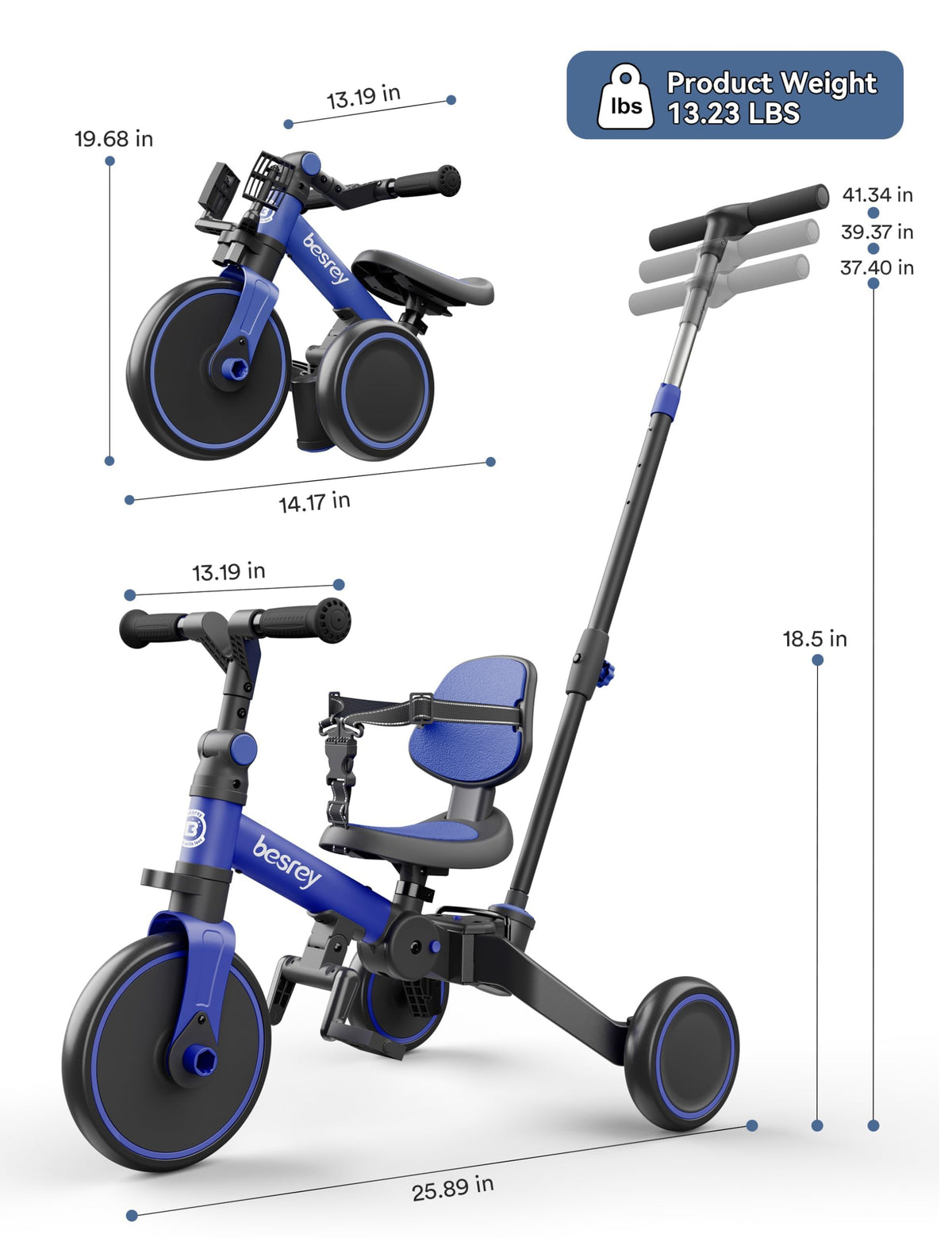 Besrey 4-in-1 Toddler Bike easy assembly with included instructions.