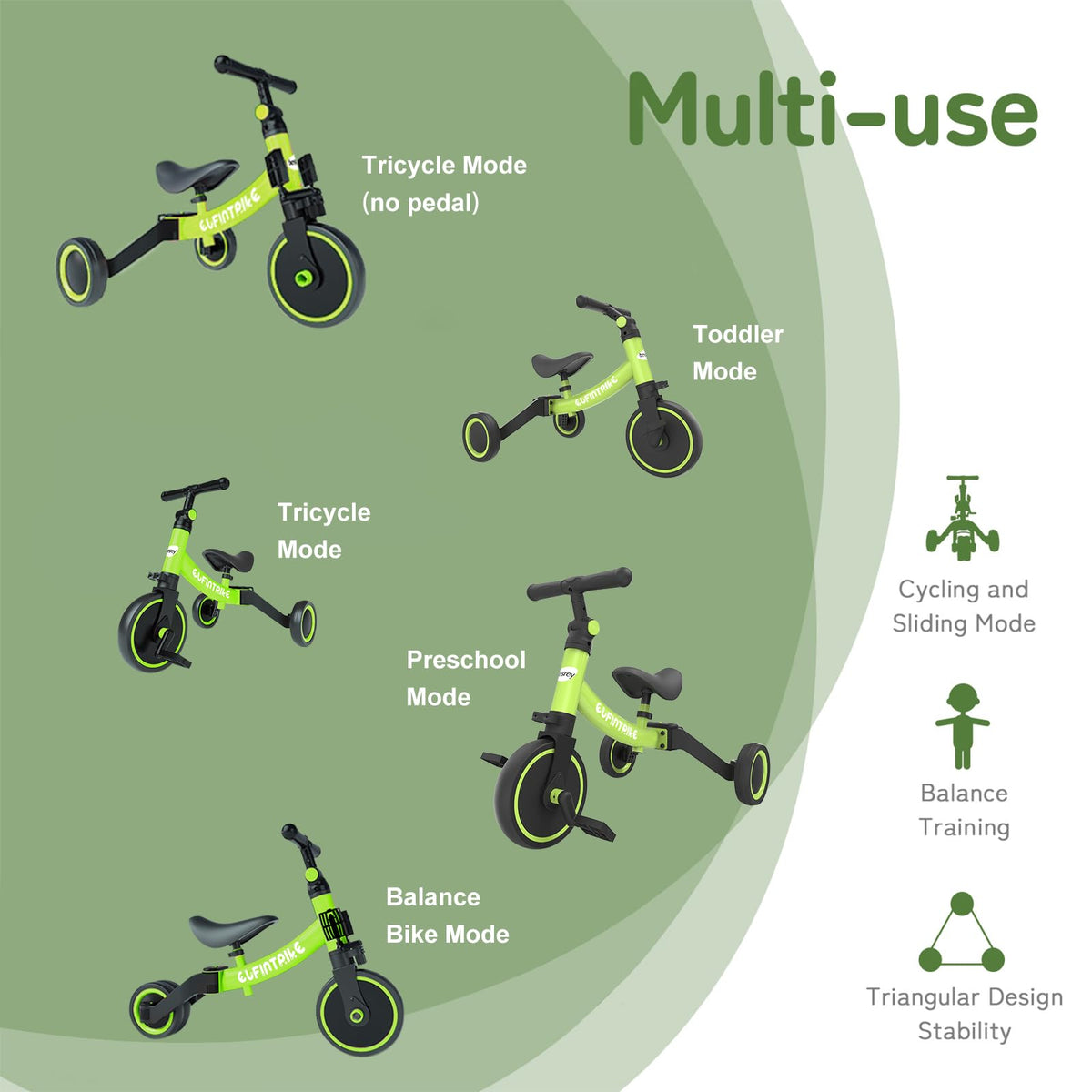 Besrey 5-in-1 toddler bike being assembled for quick setup.