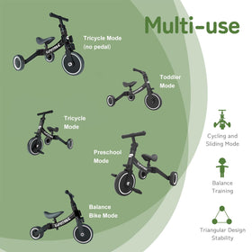 Besrey 5 in 1 toddler bike curved frame safety highlights gentle ride