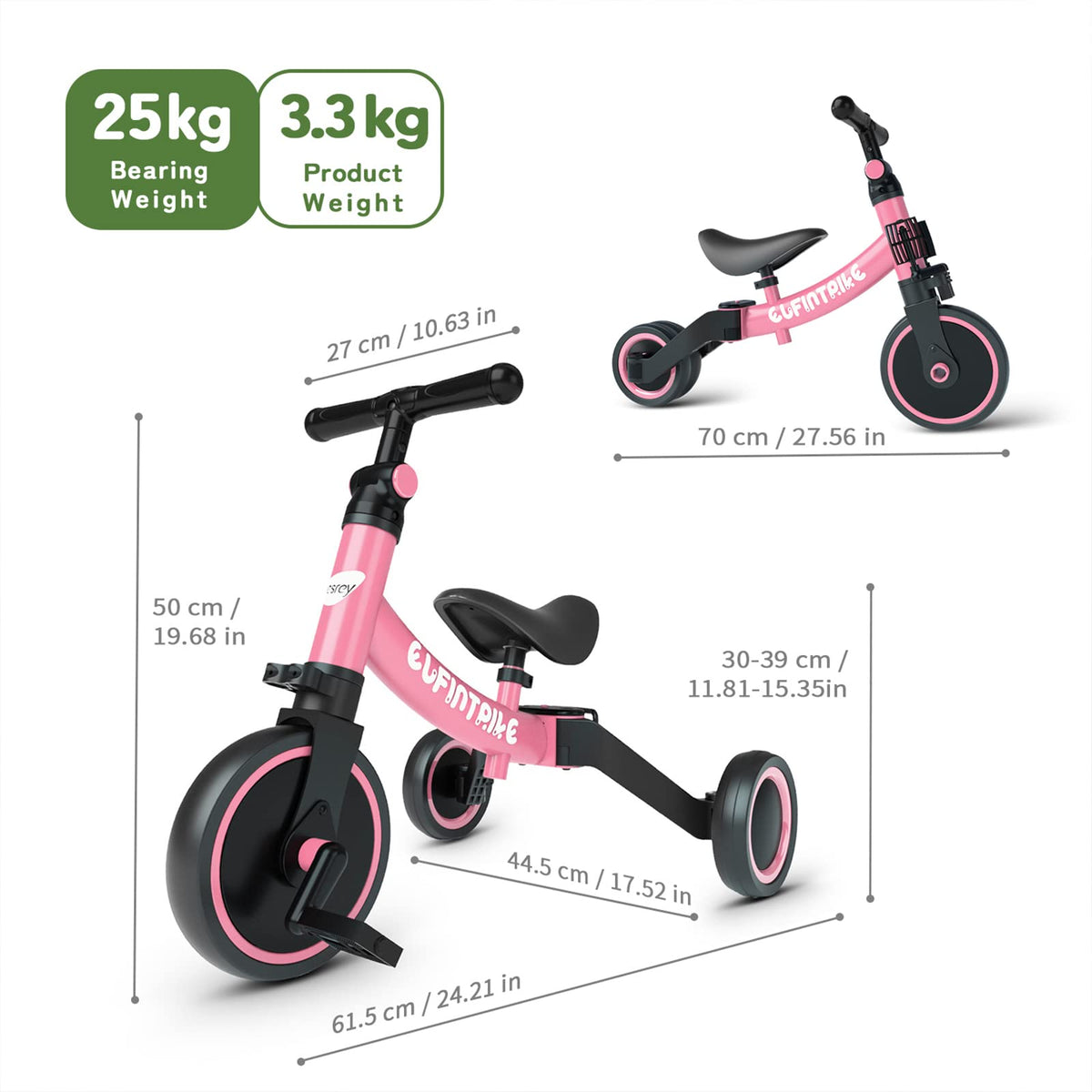 Besrey toddler bike in garden mode offers stable, versatile fun.