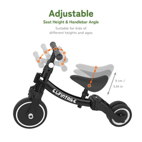 Besrey 5 in 1 toddler bike removable pedals allow easy mode switching for growing riders