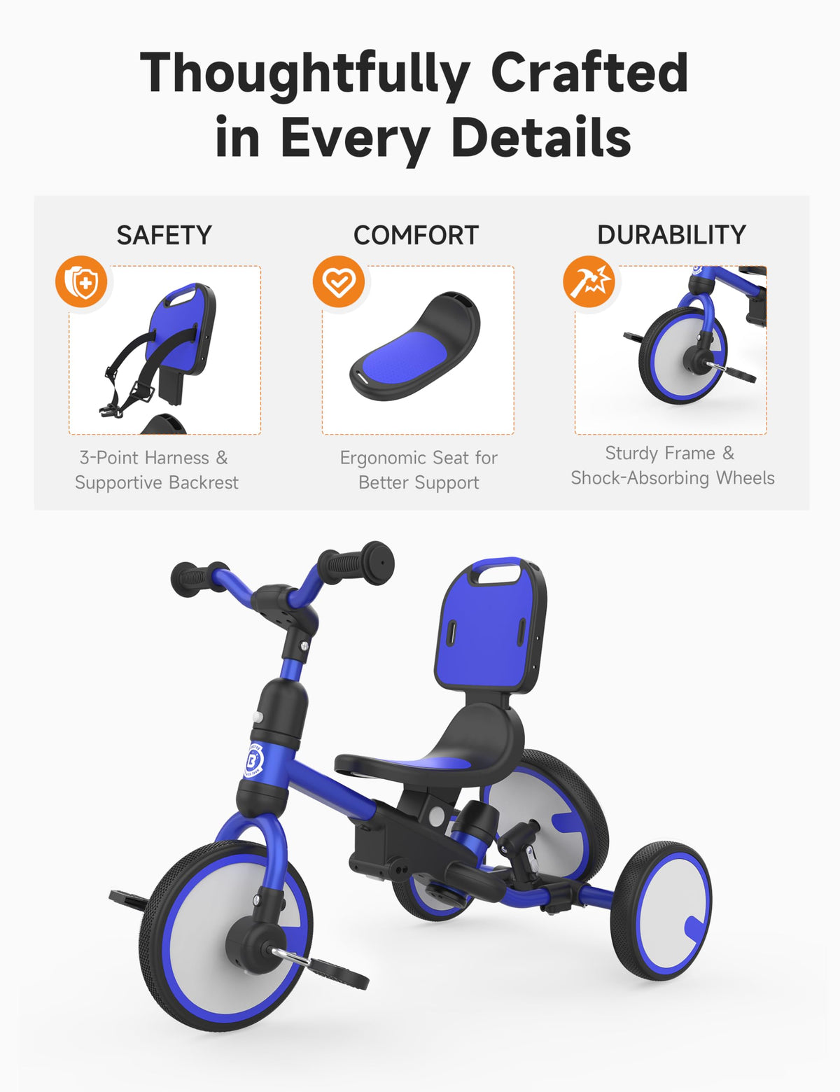 Besrey grow-with-me tricycle transitions smoothly between modes for evolving needs