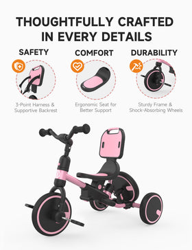 Besrey anti-tip design illustrated with safety features and stability.