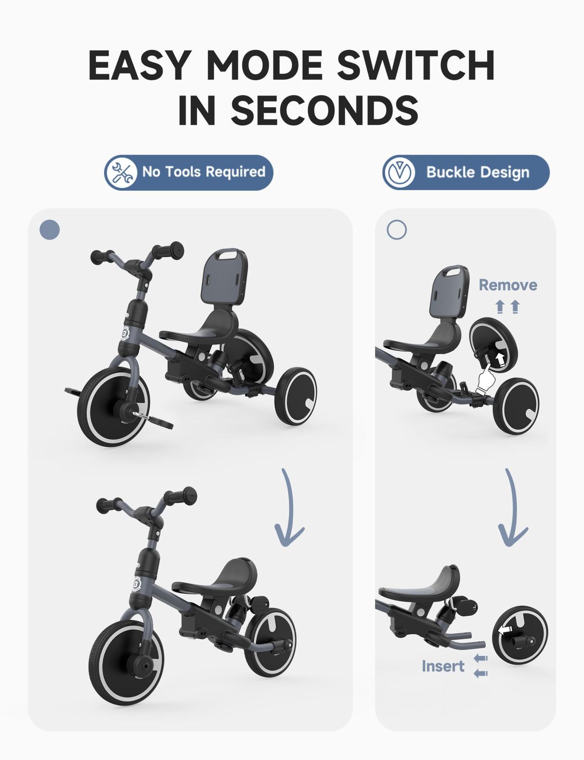 Besrey anti-tip structure reduces wobble during exploration.