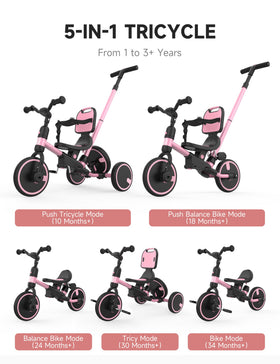 Besrey grow-with-me tricycle mode switch enables quick transitions for growing child.