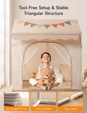 Besrey Tent crafted from durable polyester supports long-lasting family fun.
