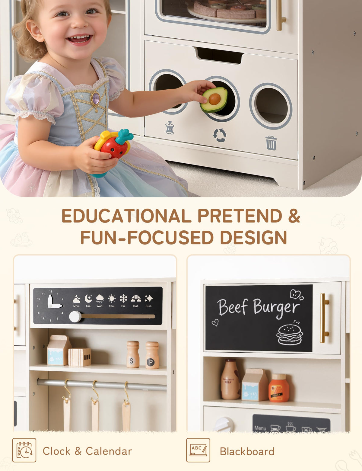 Besrey Play Kitchen ice maker adds realistic detail to pretend meals