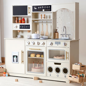 Besrey Play Kitchen microwave with lights for immersive pretend play