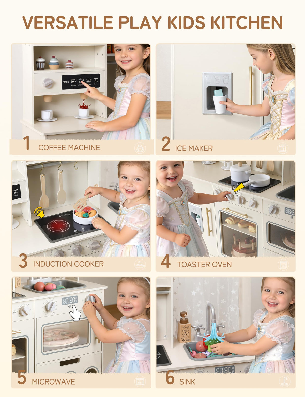 Besrey Play Kitchen oven for baking-inspired role-play and storytelling
