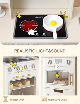 Besrey Play Kitchen removable sink for easy cleanup during playtime
