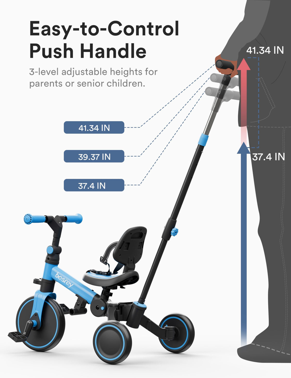 Besrey easy-assemble blue quick setup for busy parents.