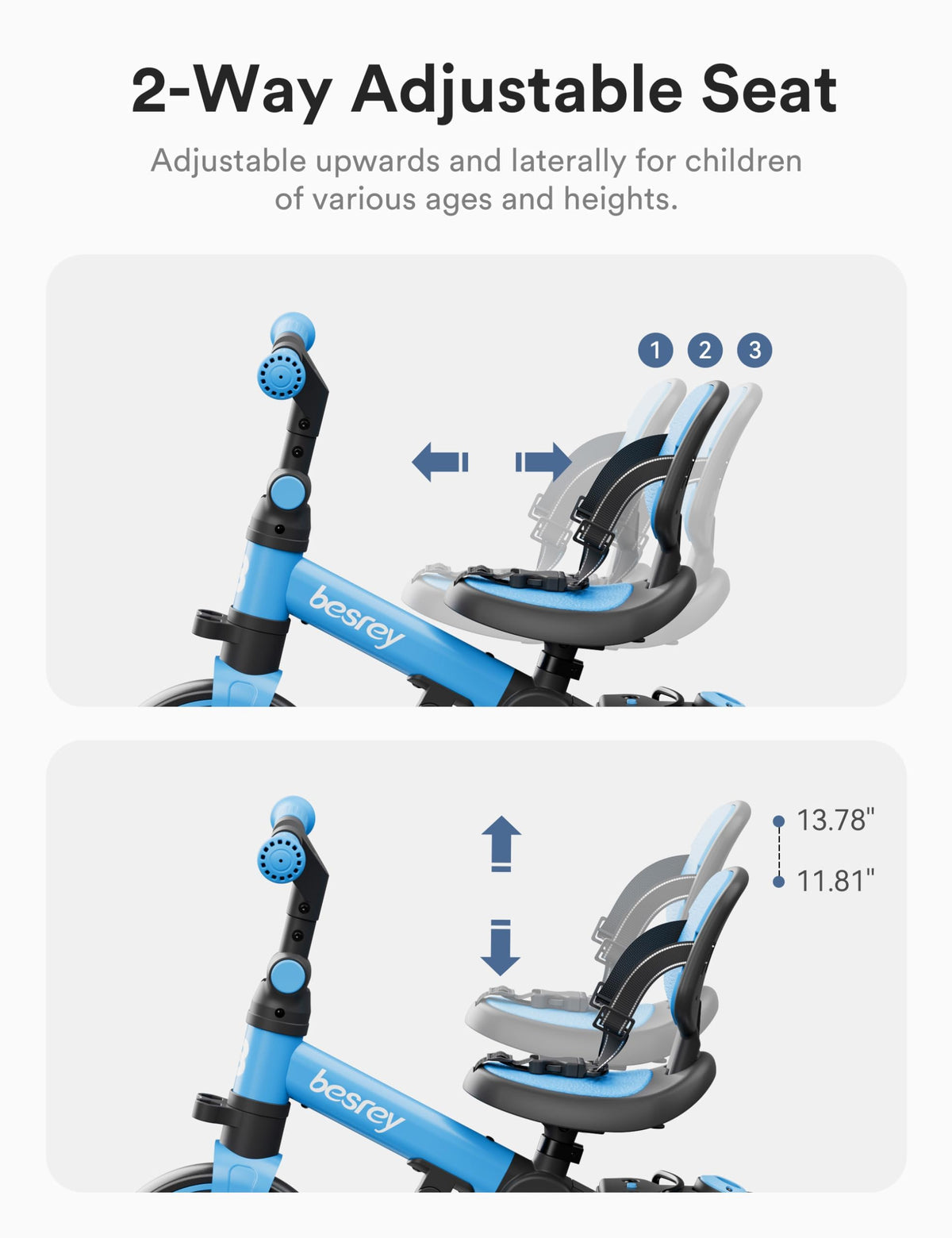 Besrey balance mode blue supports early balance development in kids.