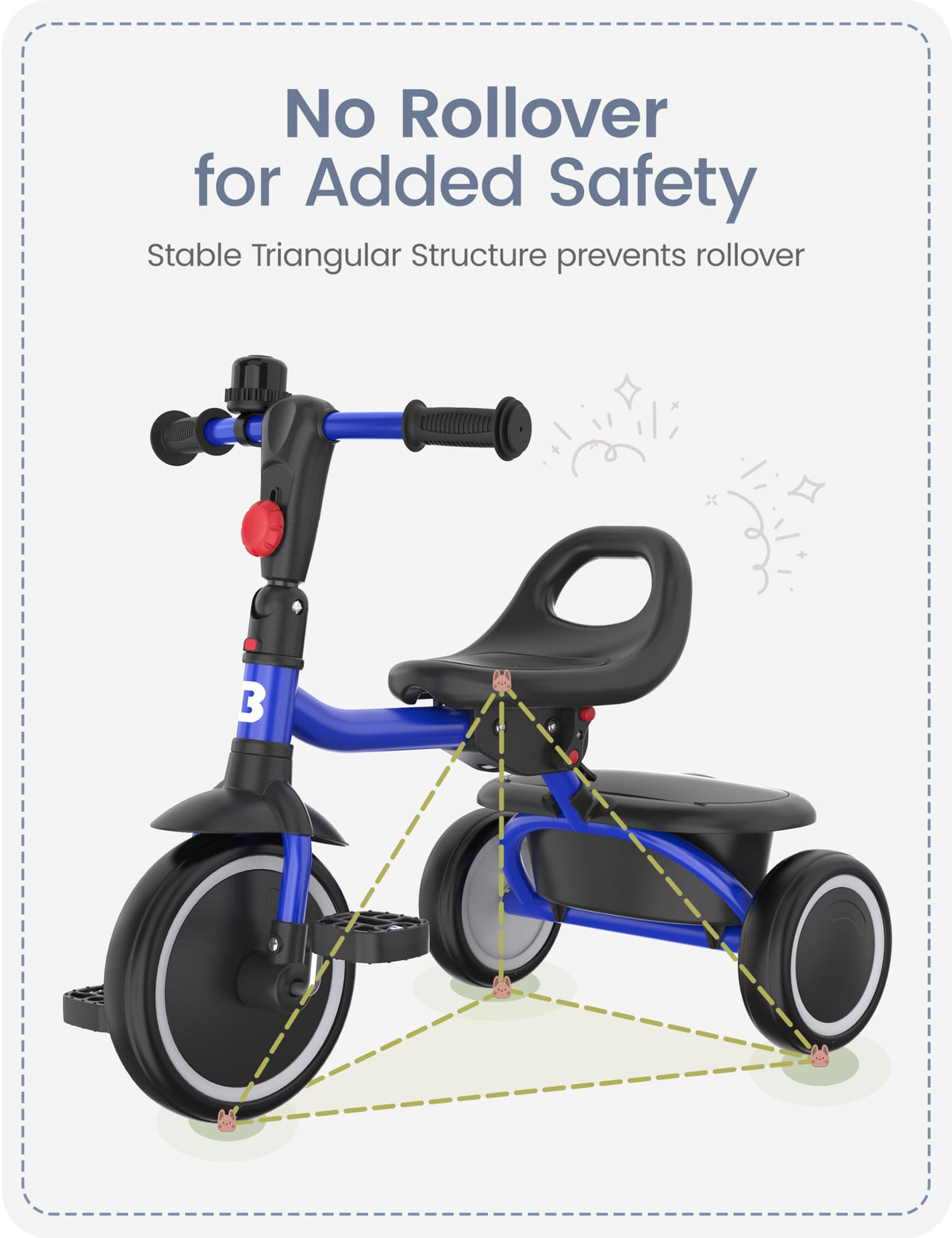 Besrey tricycle bell feature adds playful signaling during rides