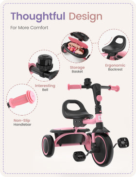 Besrey toddler tricycle seat and backrest for comfort
