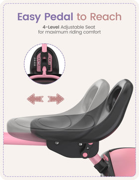 Besrey toddler tricycle wide rear wheels improve balance