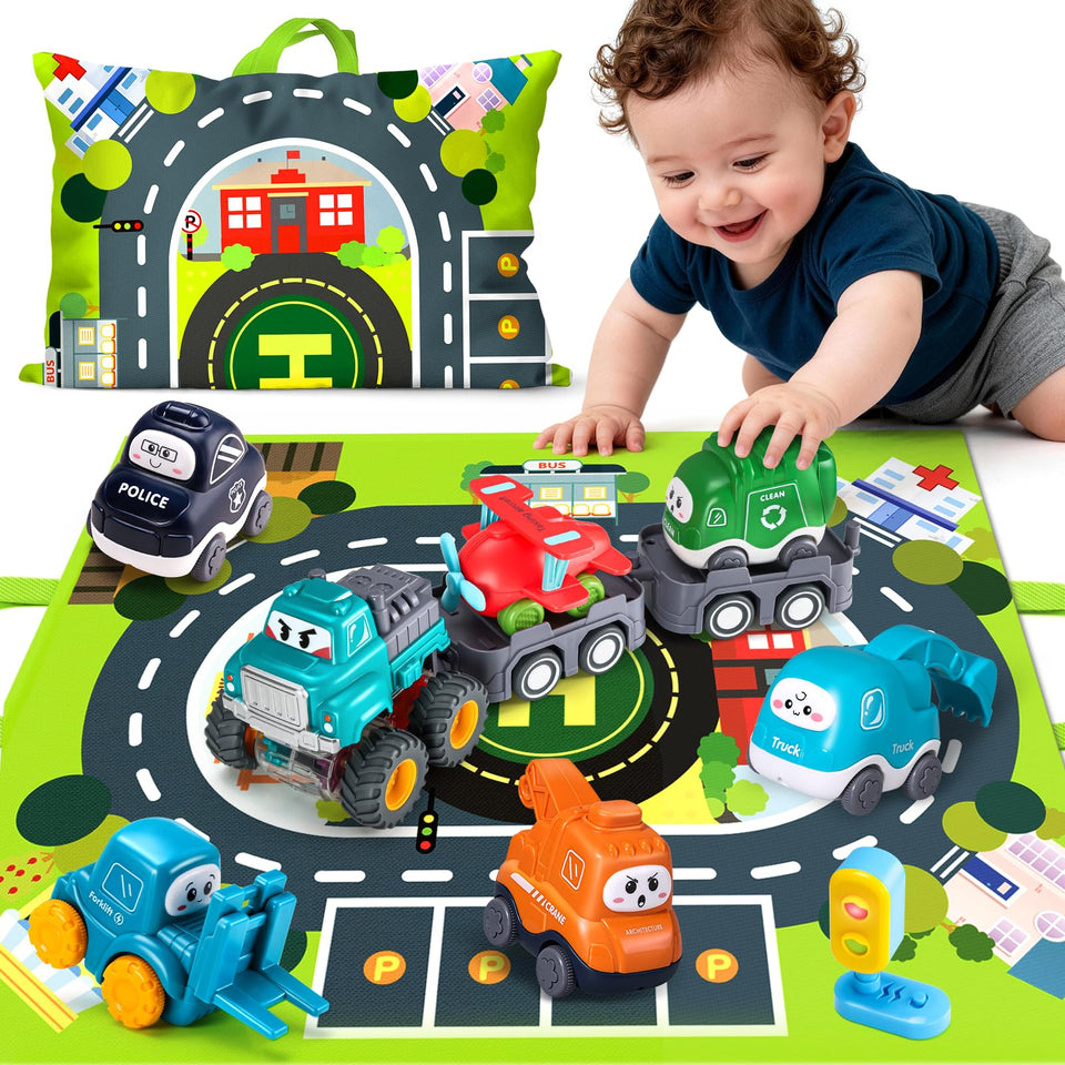 Bessome big cartoon truck with foldable playmat bag for organized playtime.