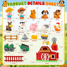 Bessome farm barn playset animal figures for recognition and care.