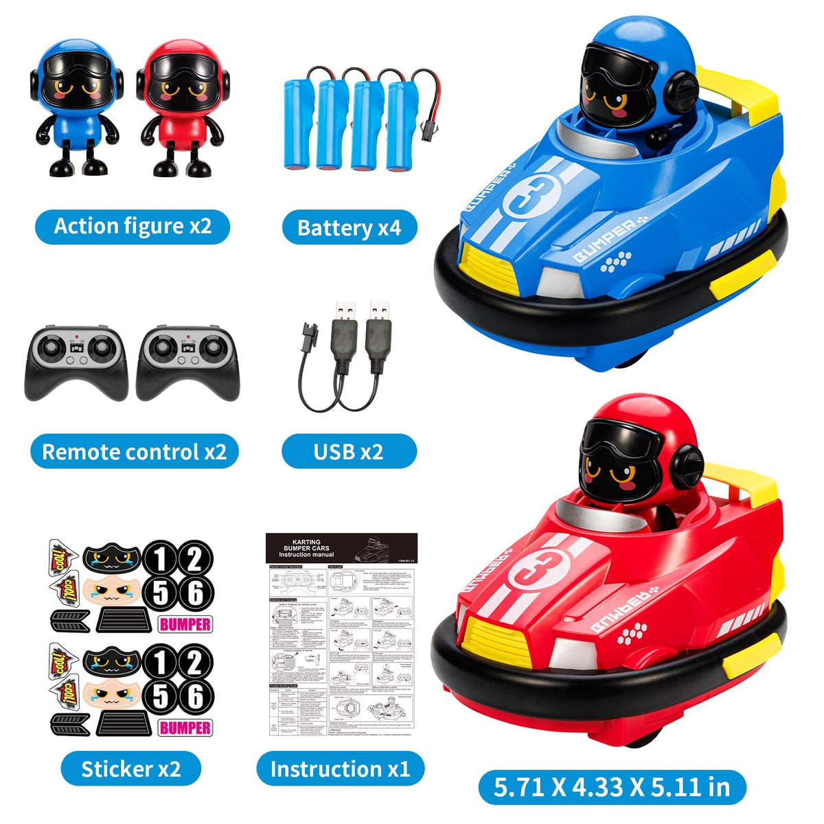 bessome bumper car with pop-out driver figure on impact for engaging play