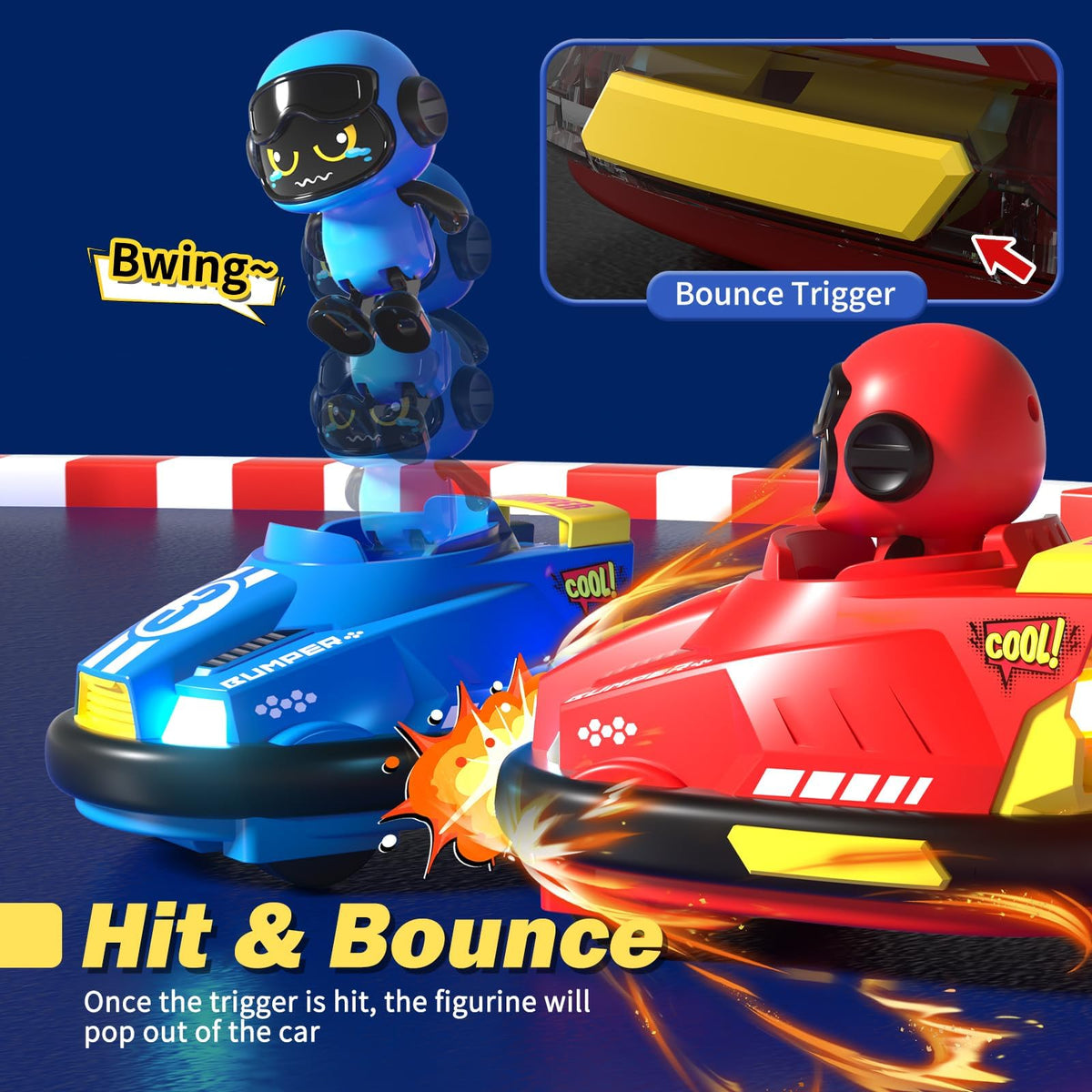 bessome RC bumper cars with bright LED lights for night and activity time