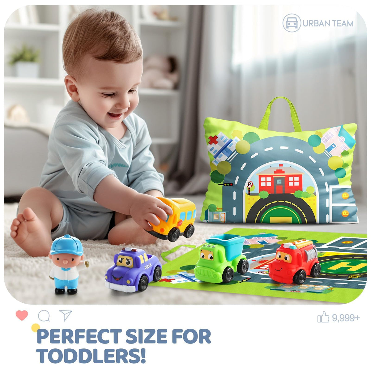 Bessome small red toy car enhances grasp and rolling exploration
